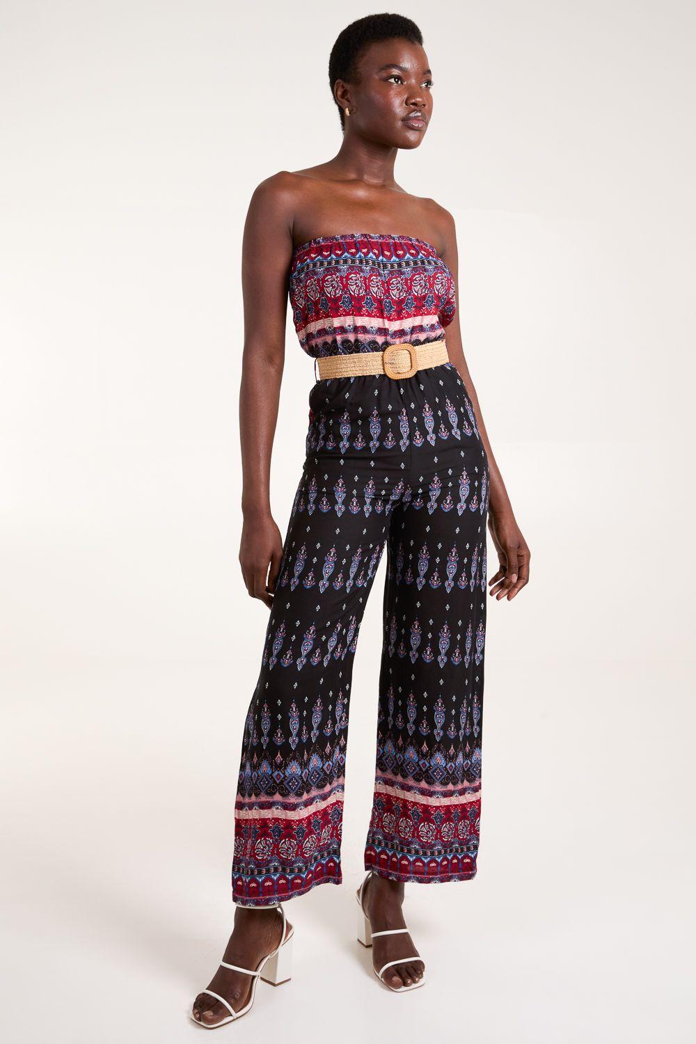 Belted Bandeau Jumpsuit by BLUE VANILLA