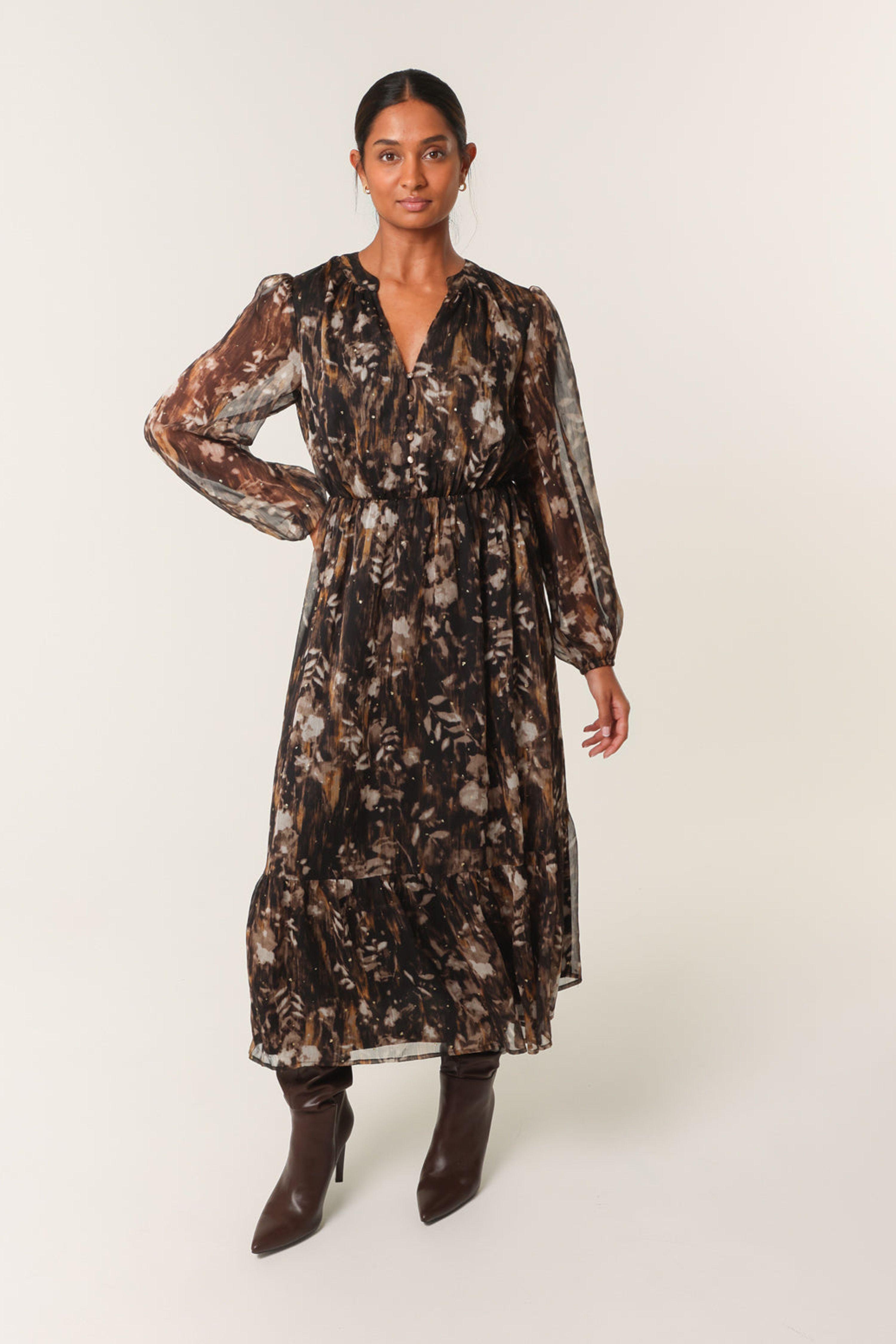 Black Button Front Midi Dress by BLUE VANILLA