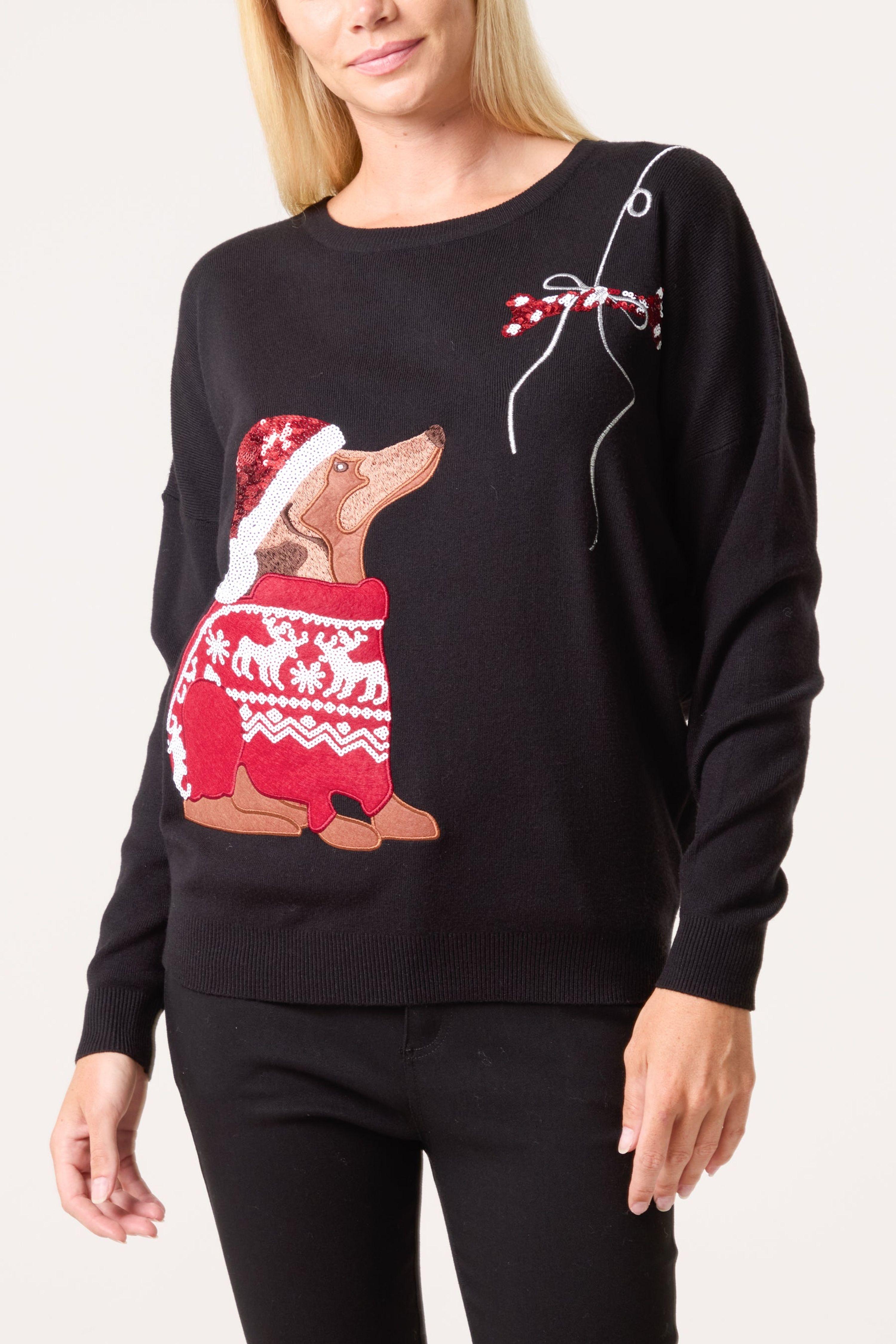 Black Christmas Dog Jumper by BLUE VANILLA