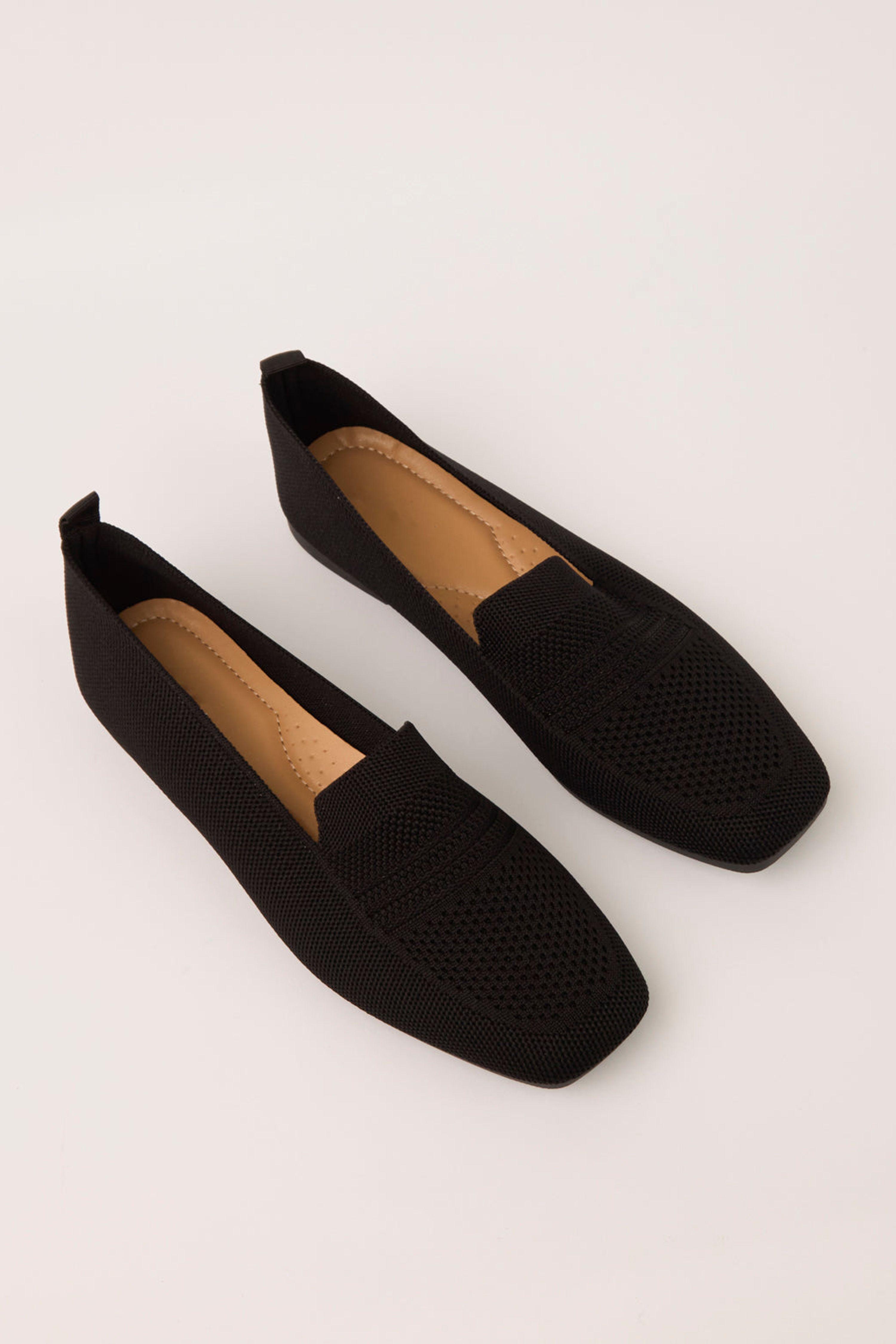 Black Slip On Stretch Loafers by BLUE VANILLA