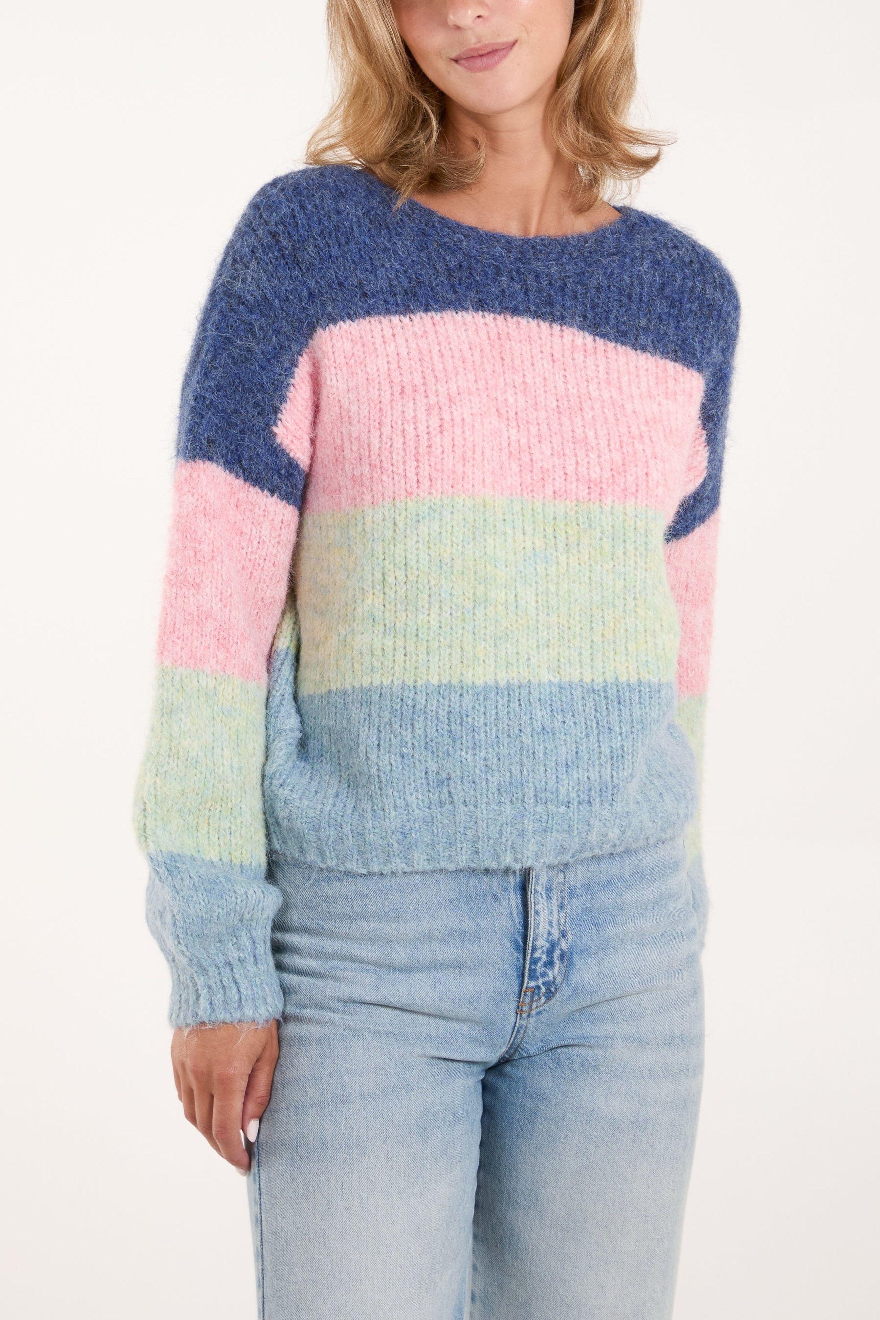 Blue Multi Stripe Knit Jumper by BLUE VANILLA