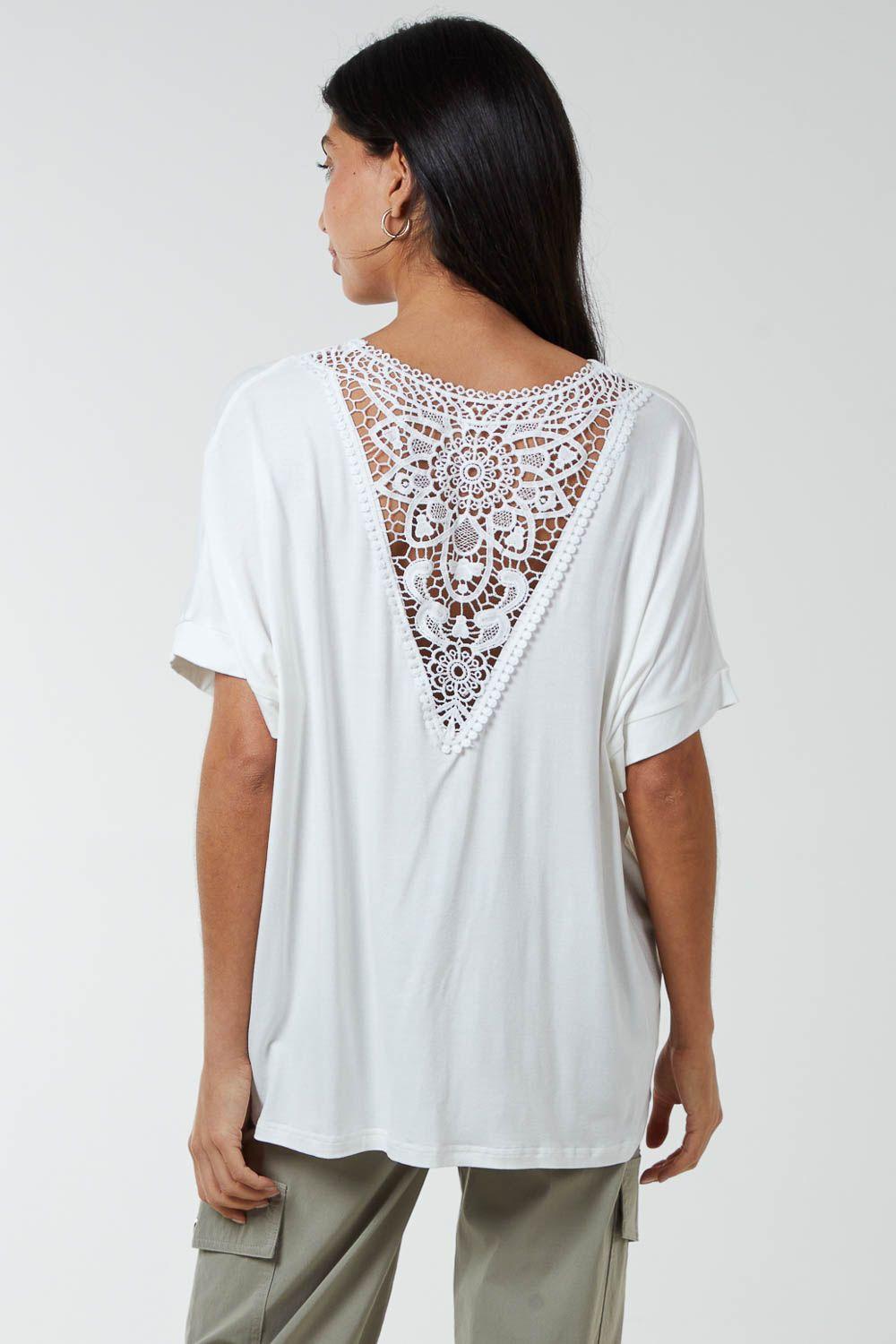 Butterfly Lace Back Top by BLUE VANILLA