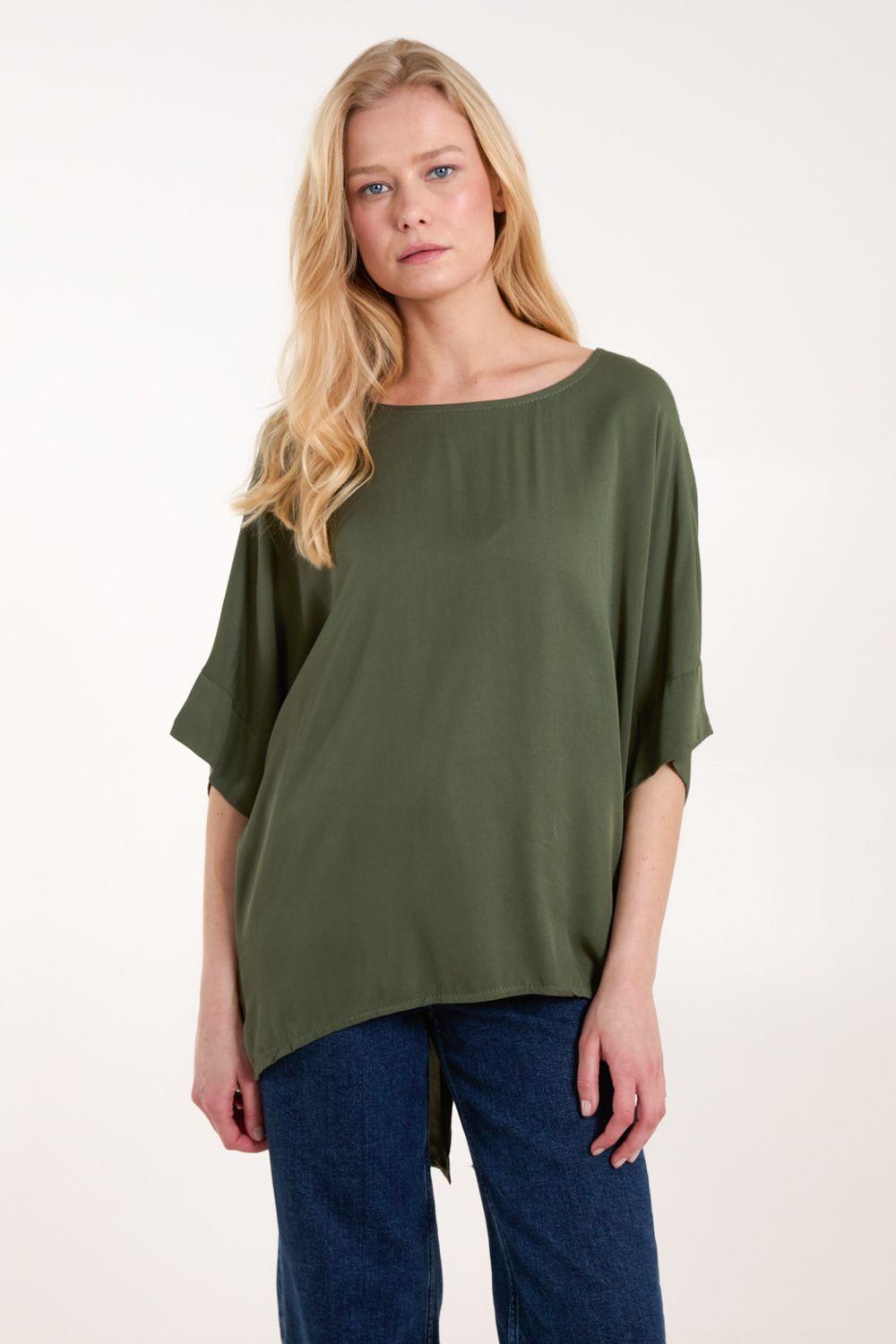 Button Back Viscose Top by BLUE VANILLA