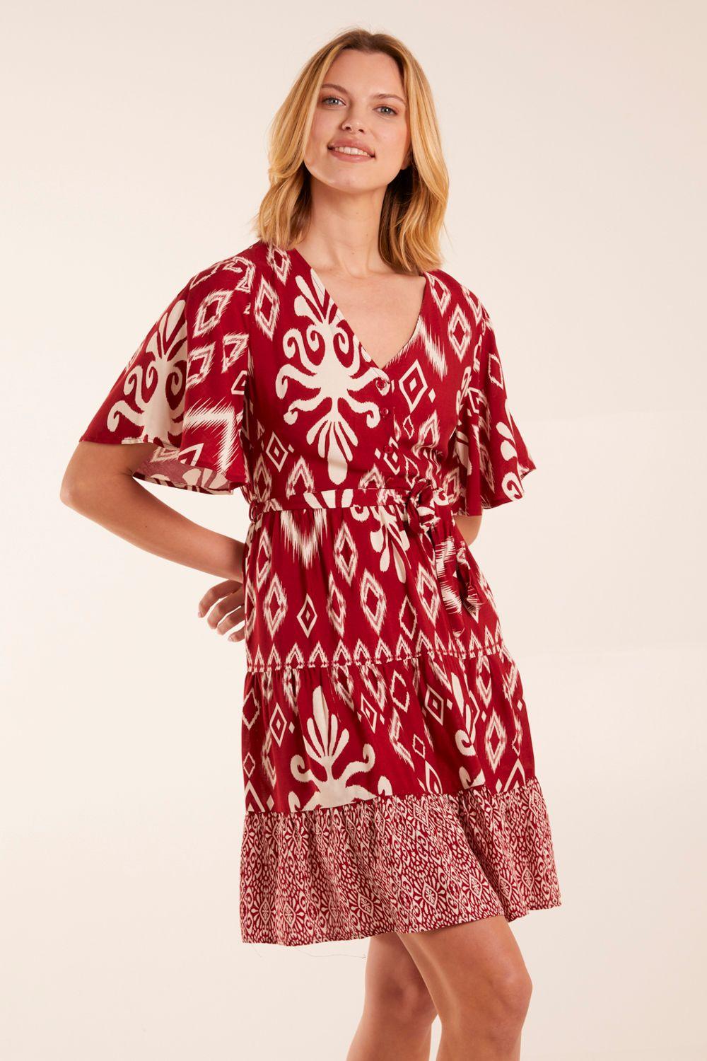 Button Front Rope Tie Dress by BLUE VANILLA