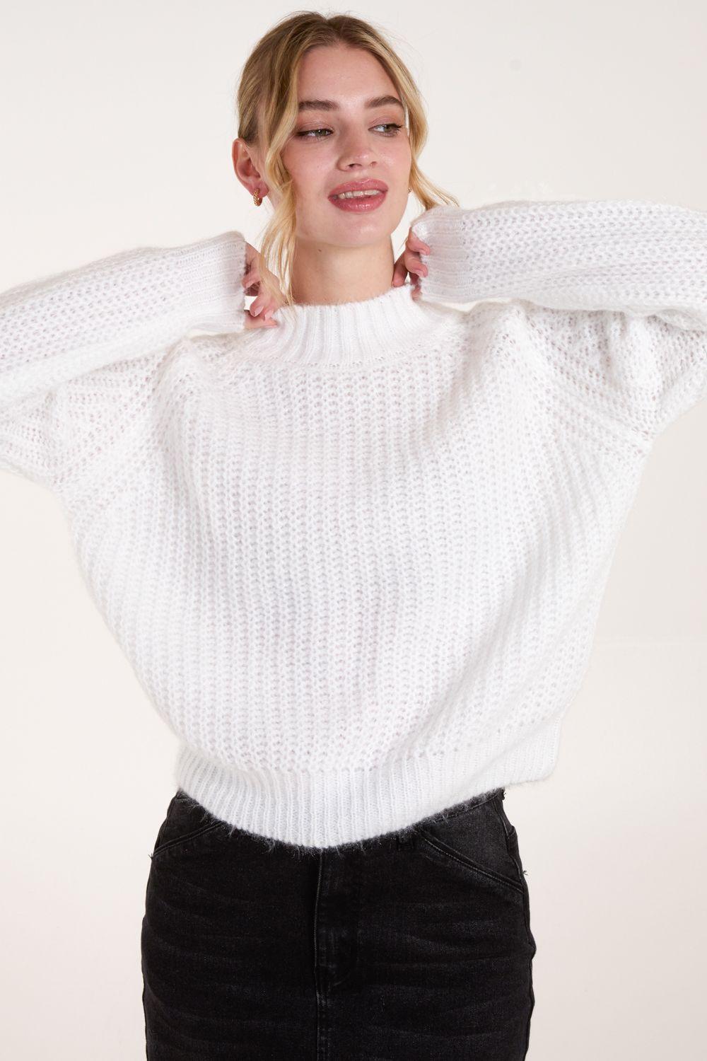 Cable Knit High Neck Jumper by BLUE VANILLA