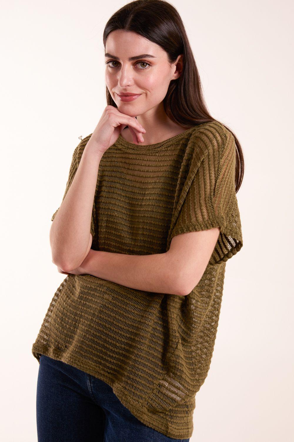 Crochet Batwing Oversized Top by BLUE VANILLA