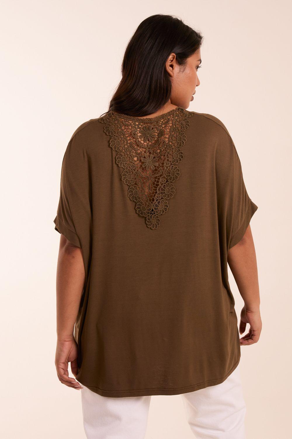 Curve Floral Crochet Back Top by BLUE VANILLA