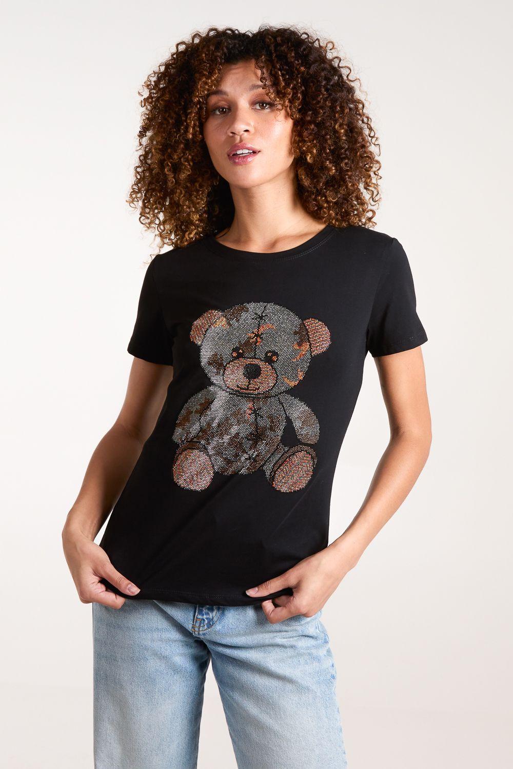 Diamante Teddy Bear T-shirt by BLUE VANILLA