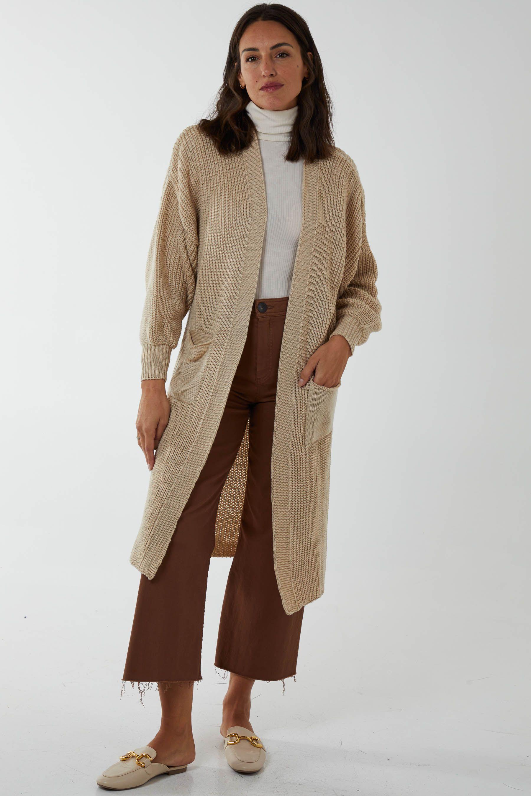 Edge to Edge Knitted Long Cardigan by BLUE VANILLA