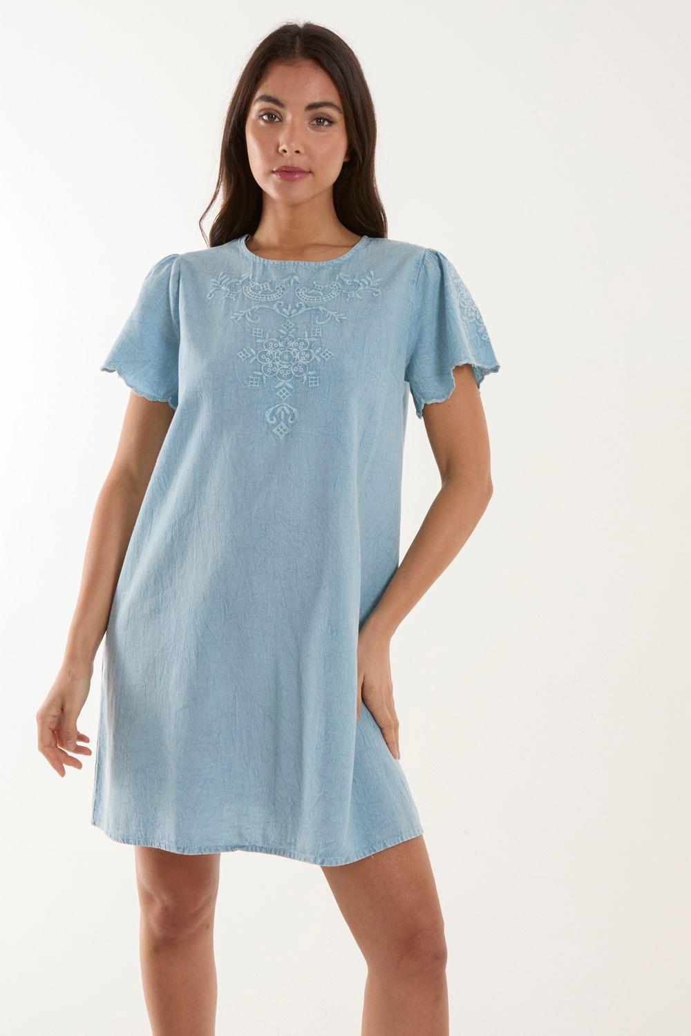 Embroidered Mini Dress by BLUE VANILLA