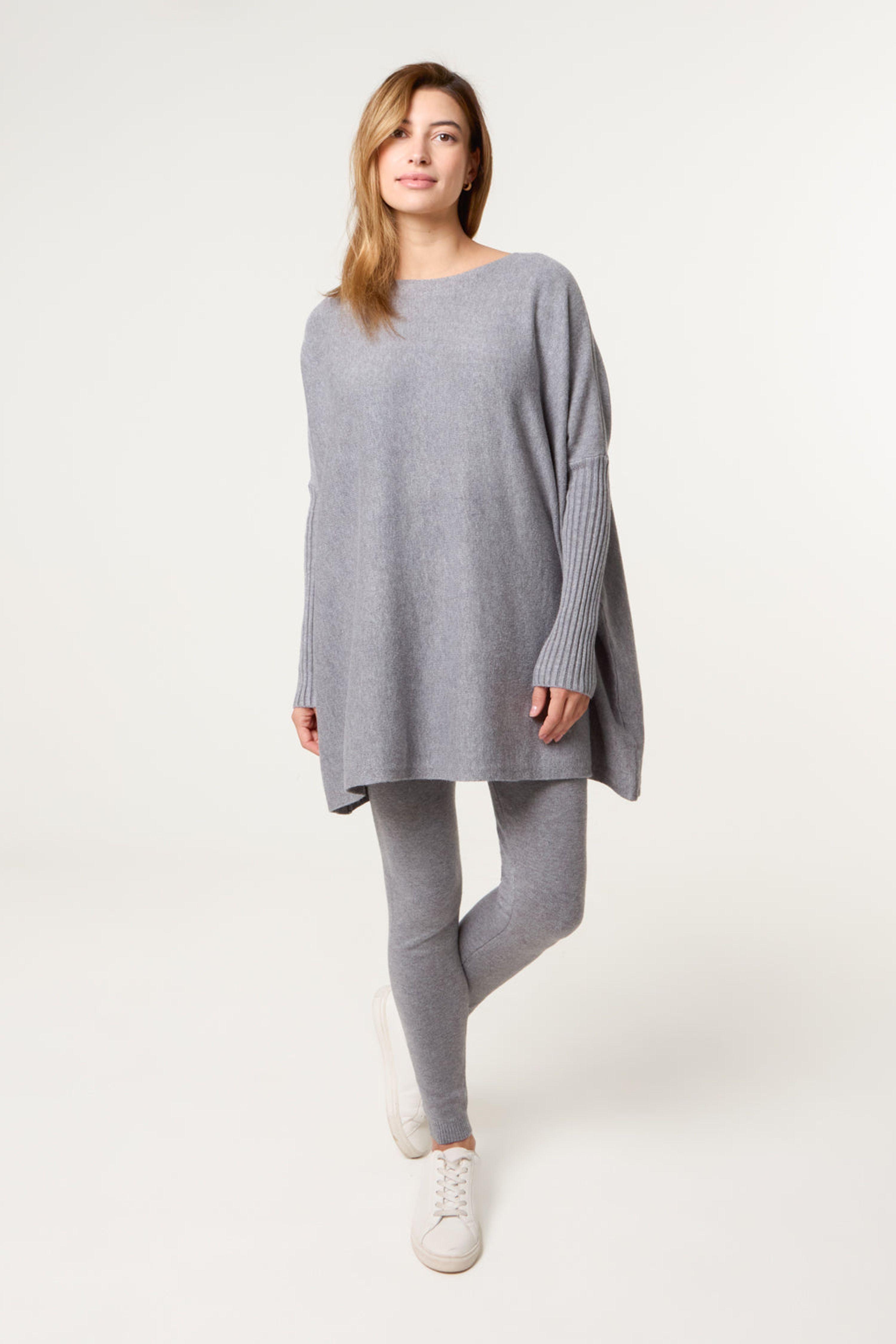 Grey Knitted Oversized Set by BLUE VANILLA