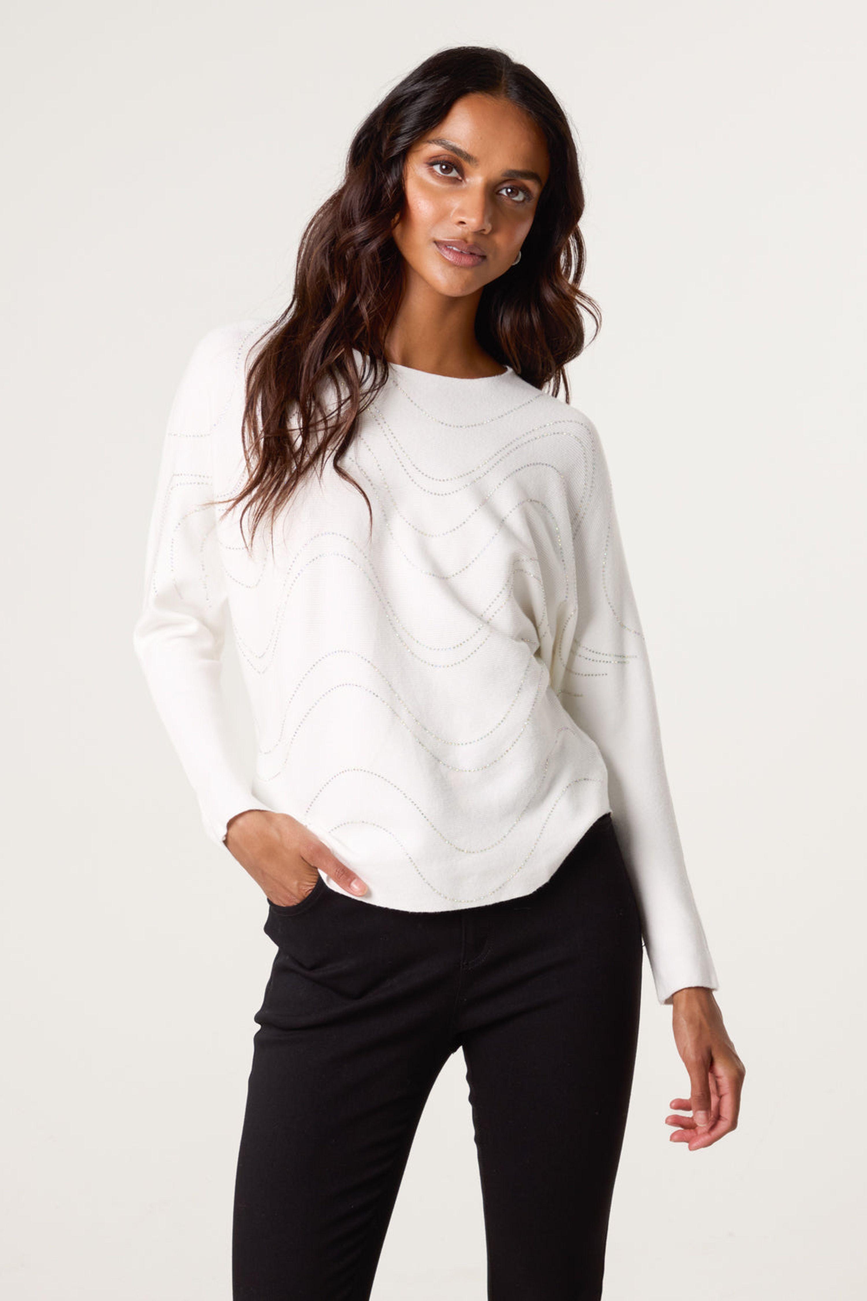 Ivory Rhinestone Jumper by BLUE VANILLA