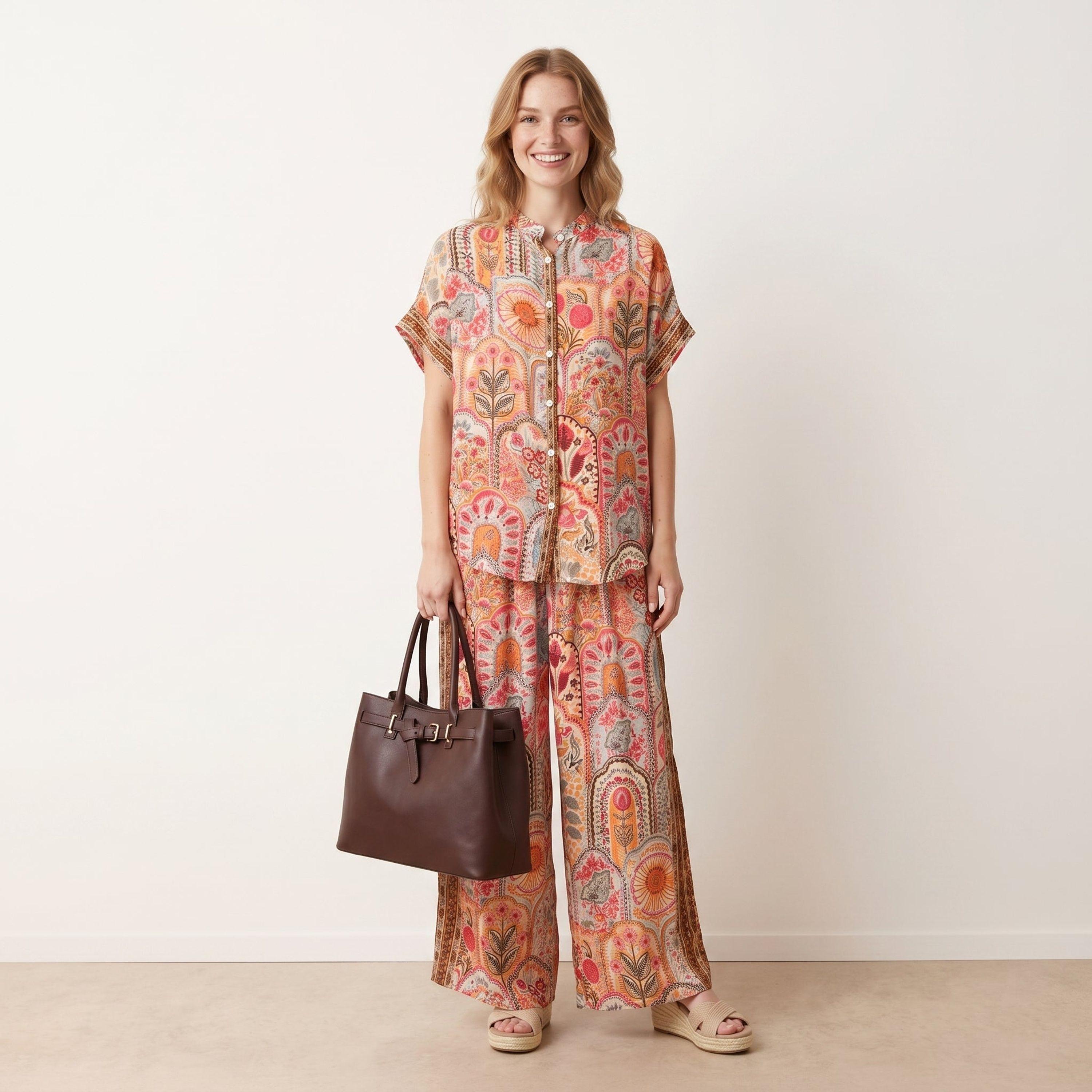 Multi Shirt Trouser Co-Ord Set by BLUE VANILLA