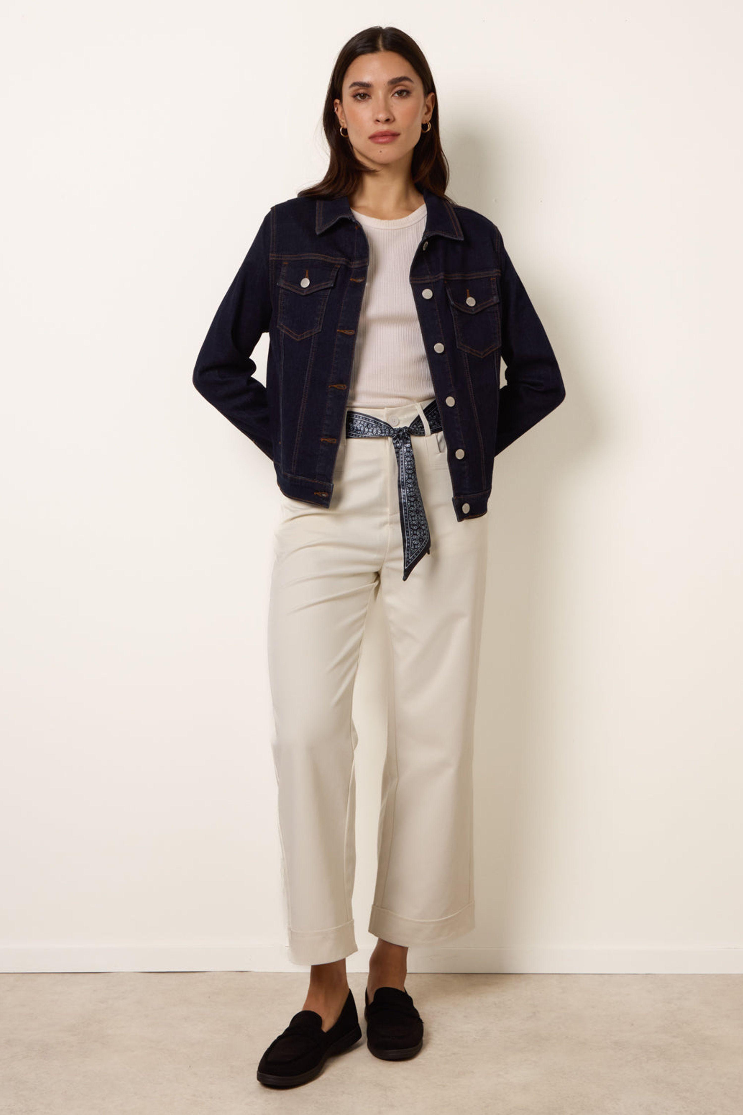 Navy Boxy Denim Jacket by BLUE VANILLA