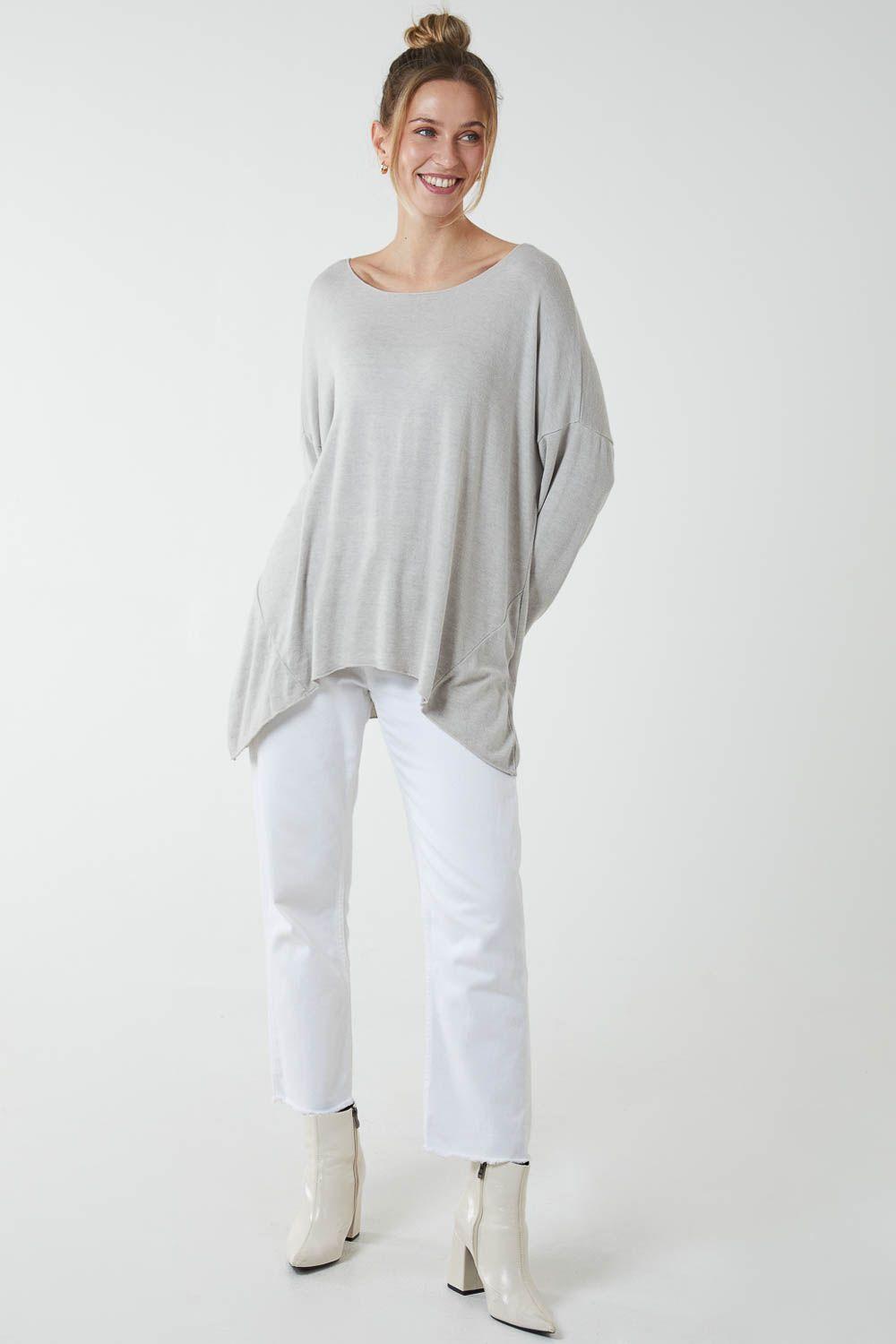 Oversize Soft Touch Cut And Sew Jumper by BLUE VANILLA