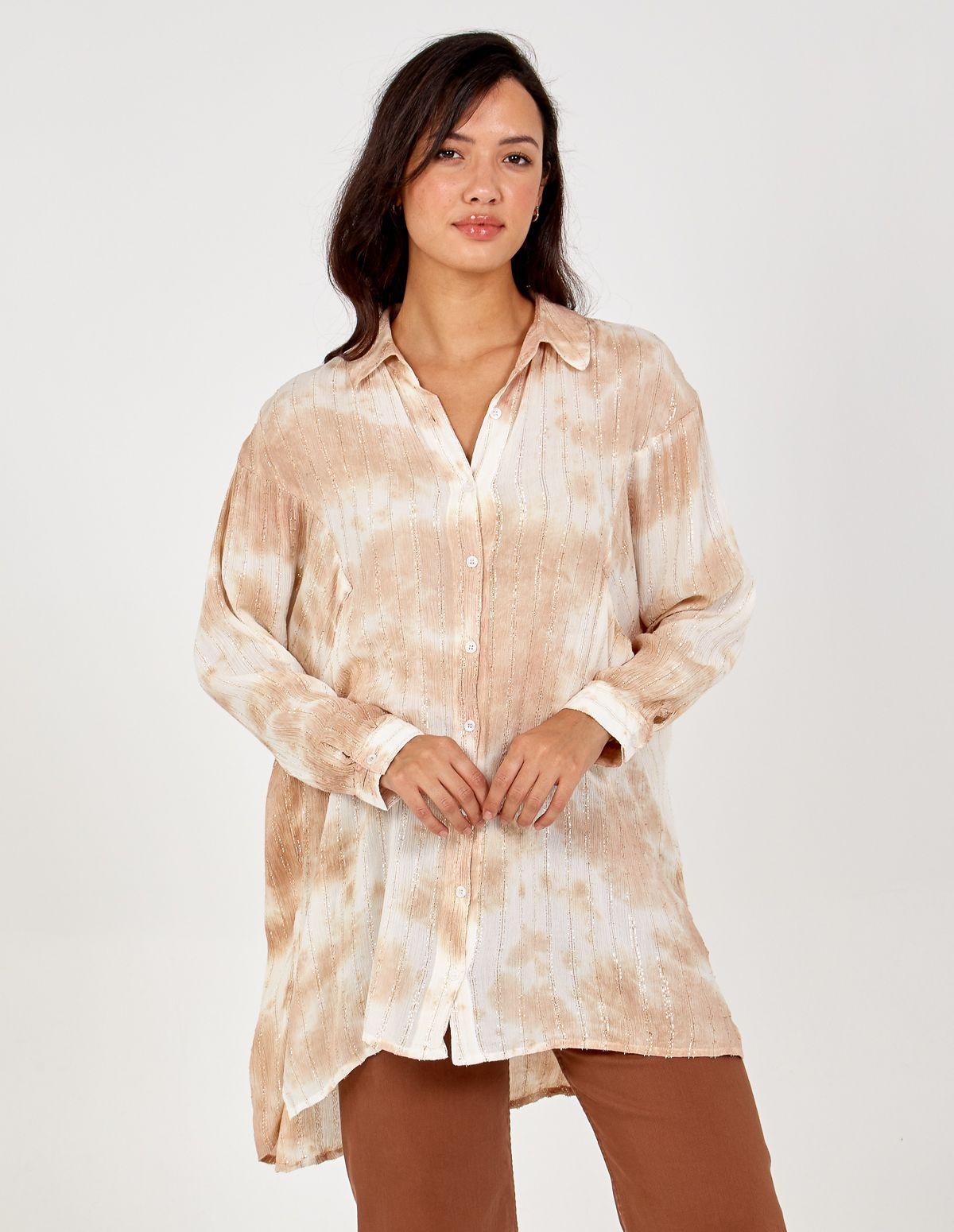 Oversized Metalic Stitch Shirt by BLUE VANILLA