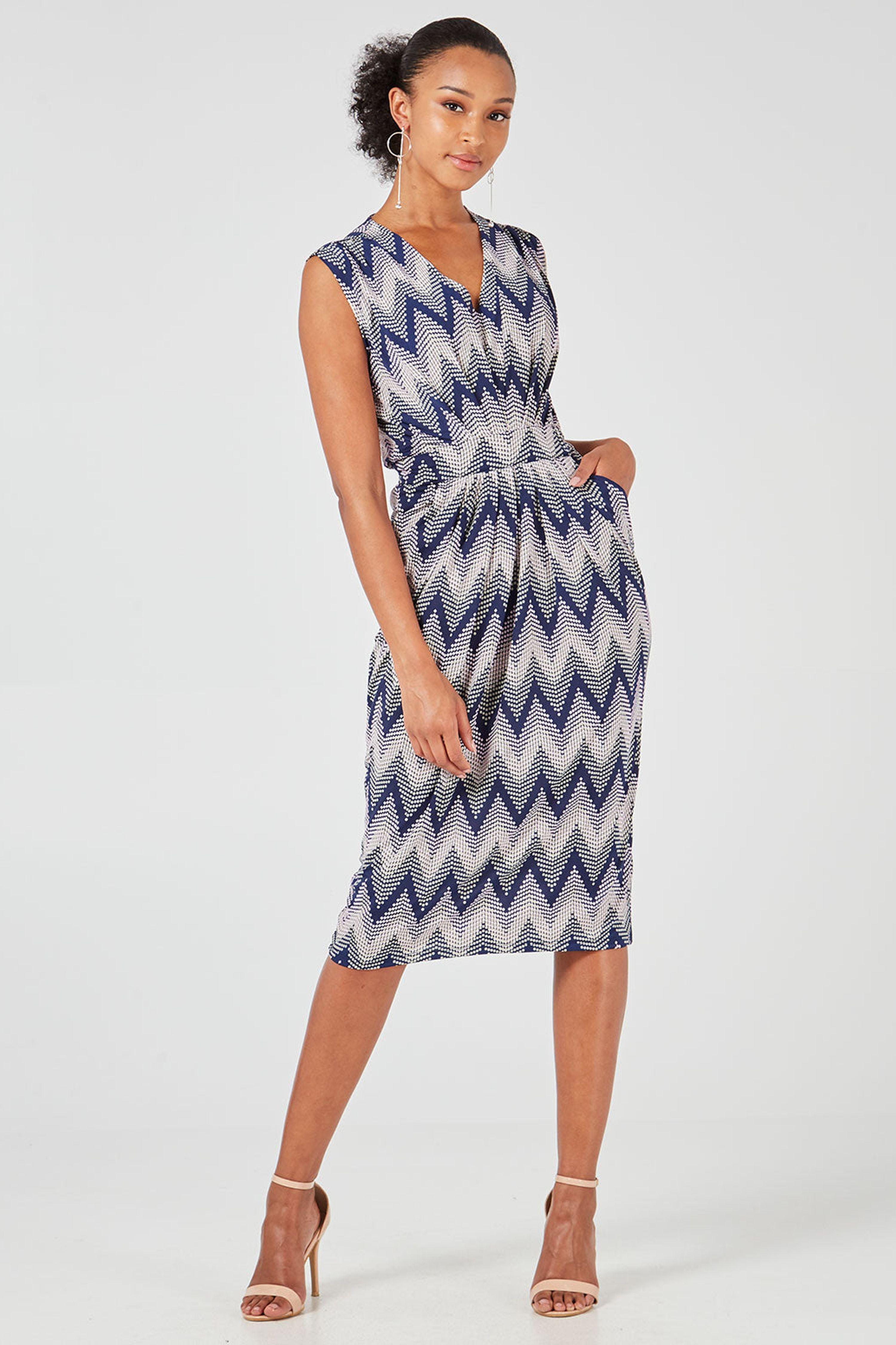 Pink Pink Pleated Front Detail Midi Dress by BLUE VANILLA