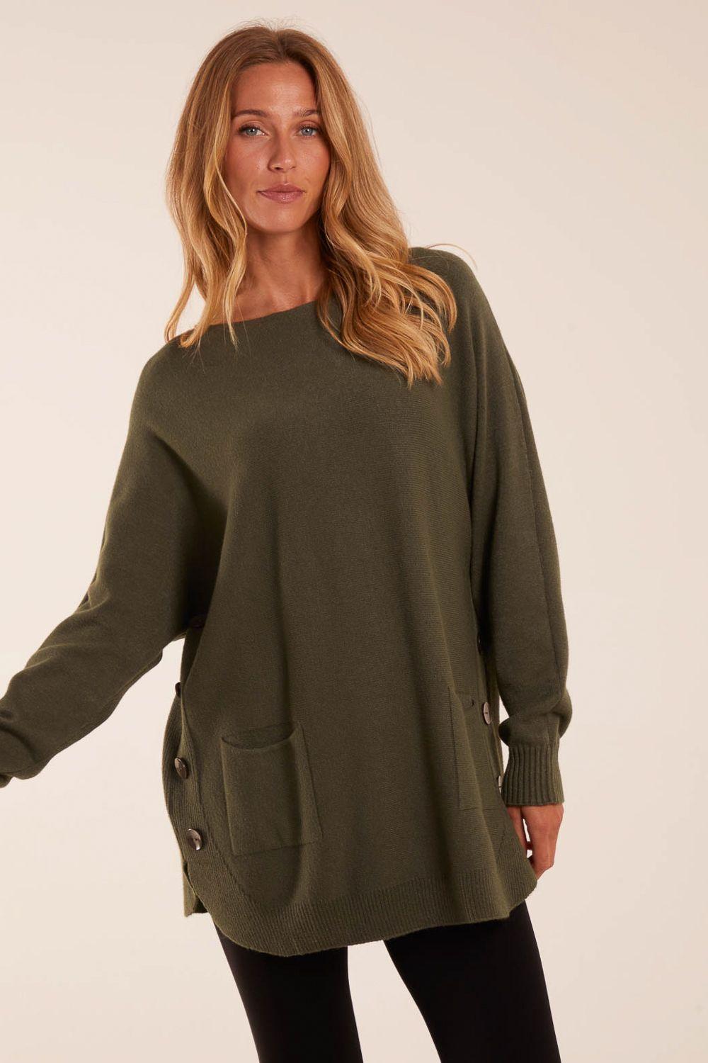 Pocket Slash Neck Jumper by BLUE VANILLA