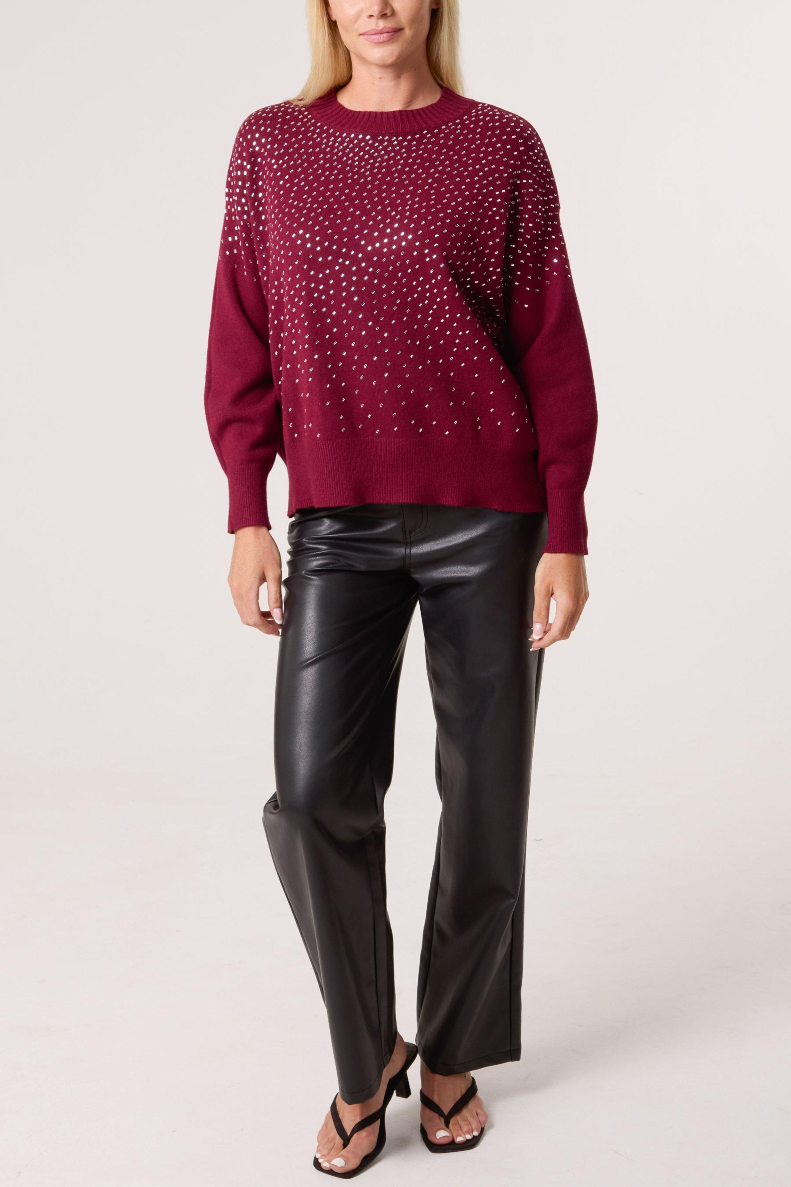 Red Diamante Jumper by BLUE VANILLA