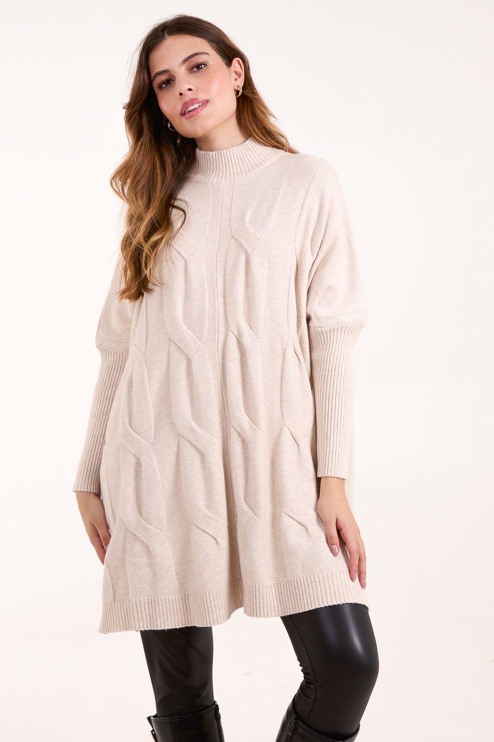 Stand Neck Big Cable Jumper by BLUE VANILLA
