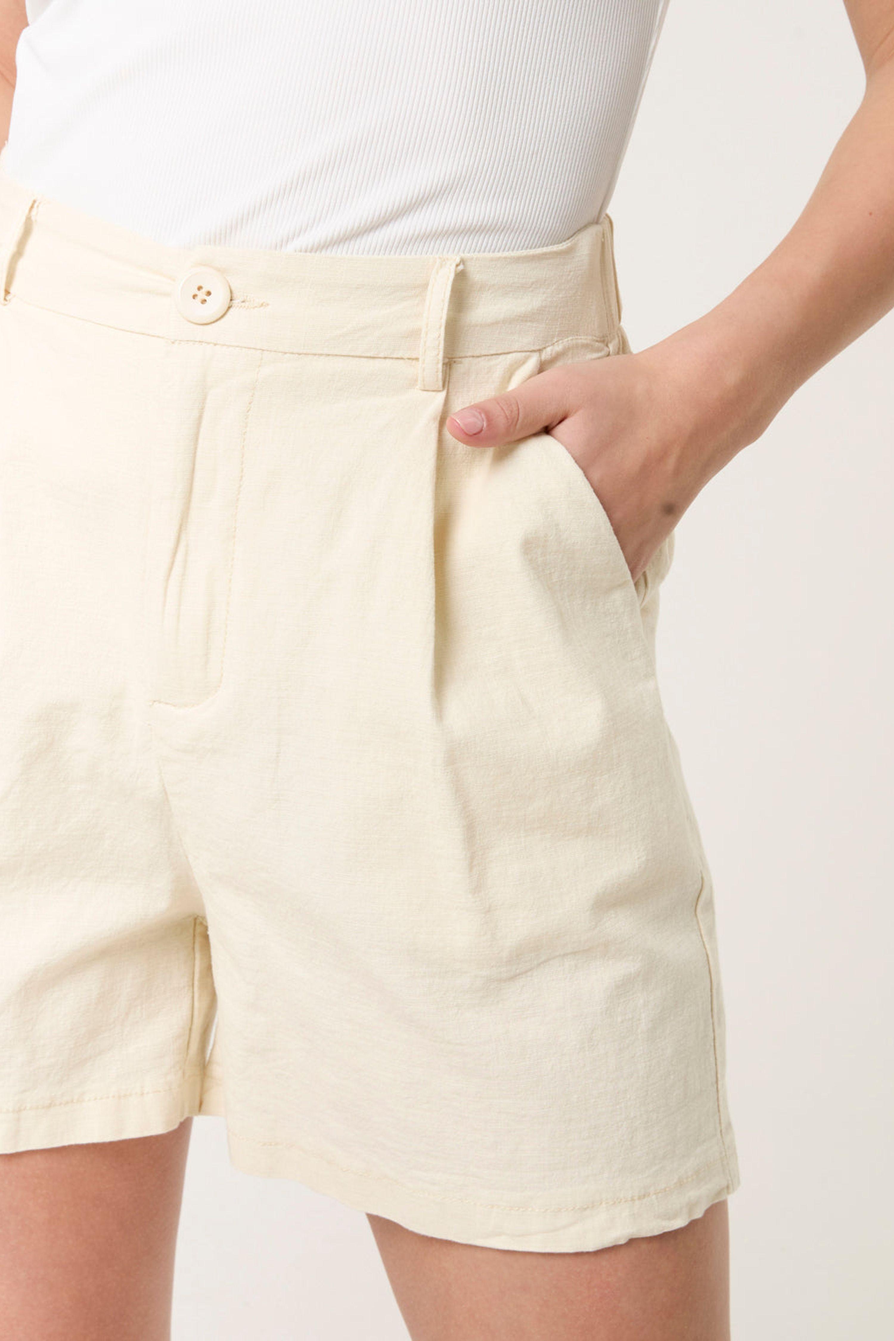 Stone Shorts With Pleated Design by BLUE VANILLA