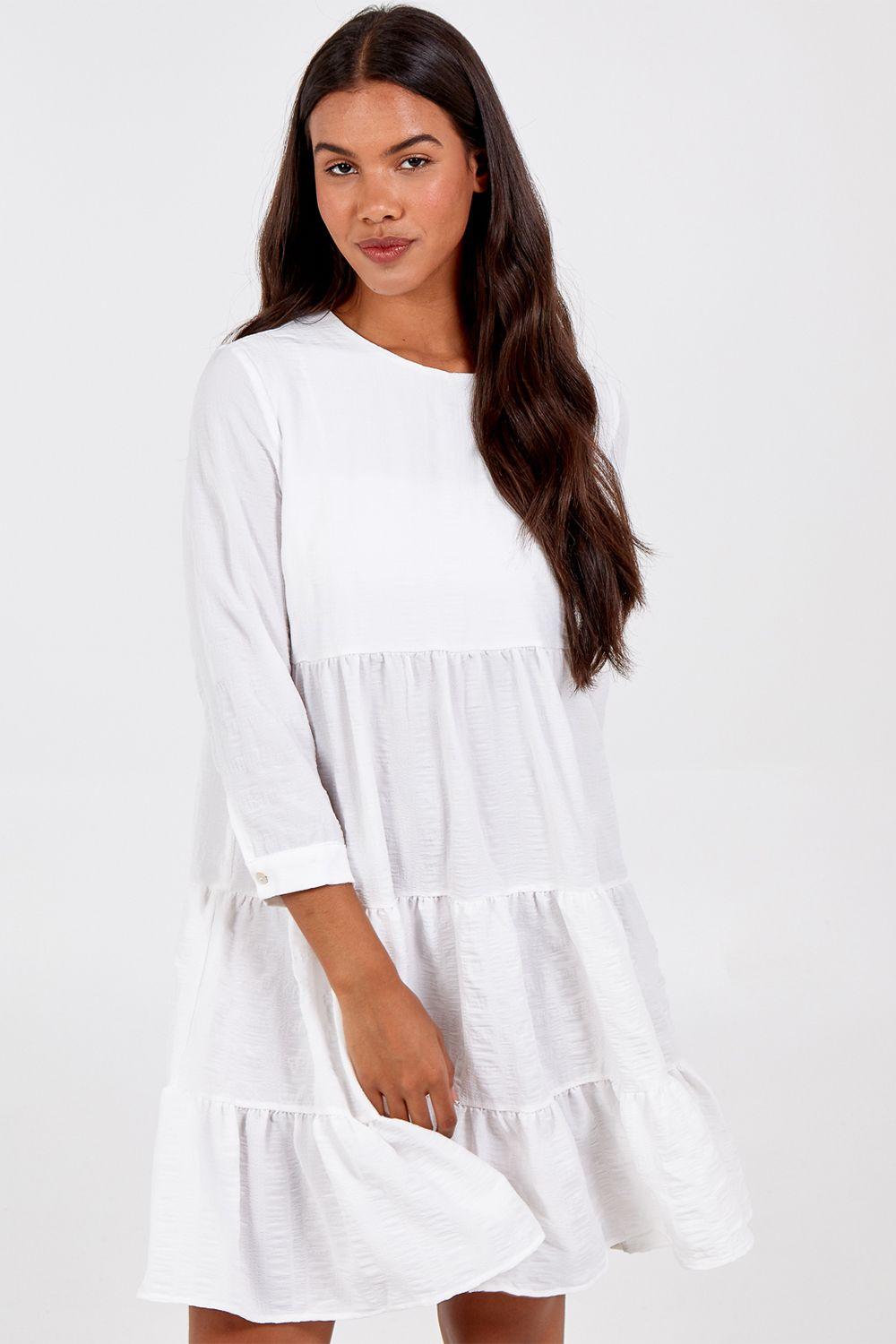 Textured Tiered Dress by BLUE VANILLA