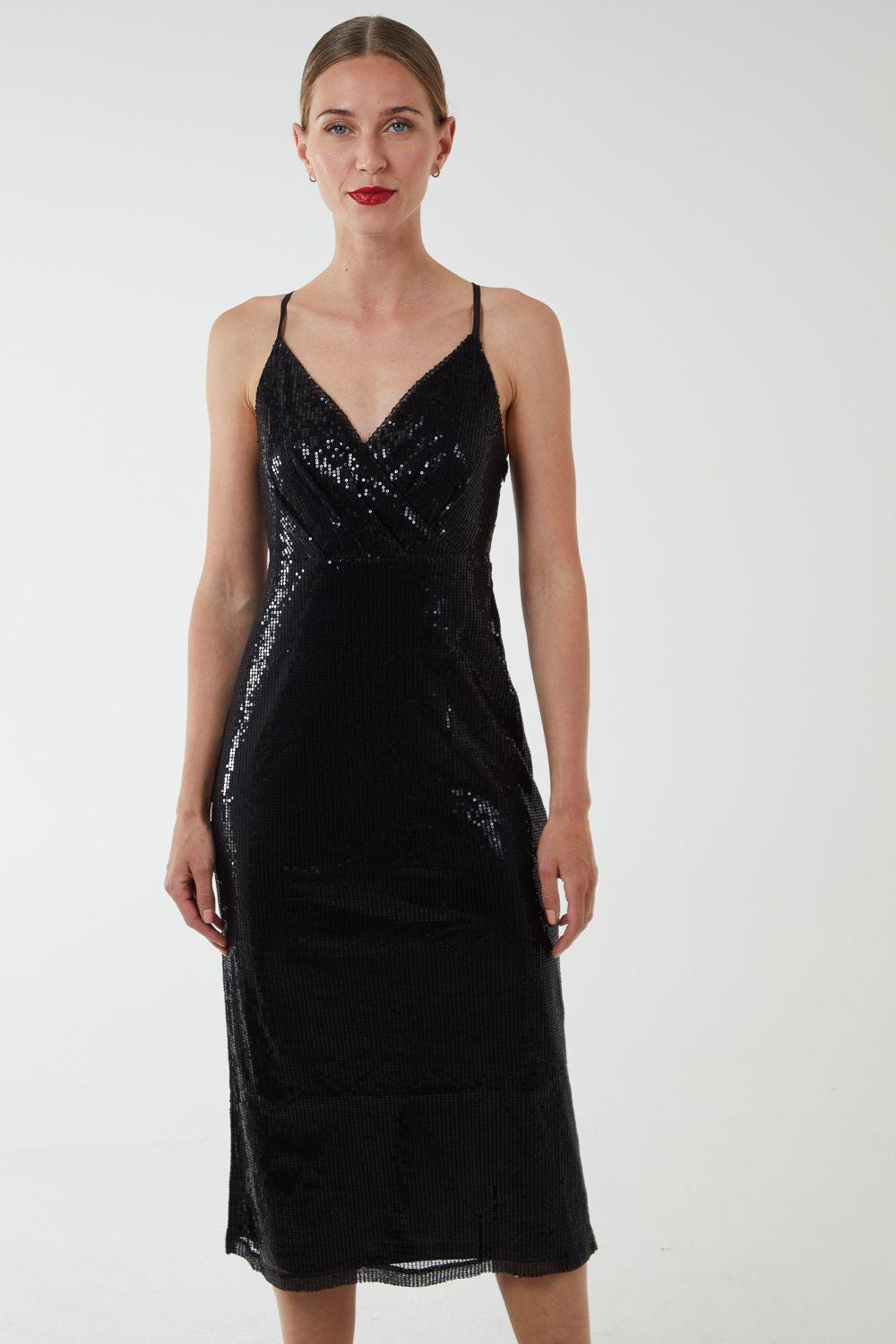 Wrap Front Cami Midi Dress by BLUE VANILLA