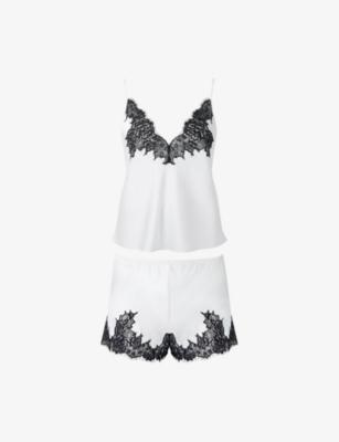 Anastasia Lace-Insert Satin Pyjama Set by BLUEBELLA