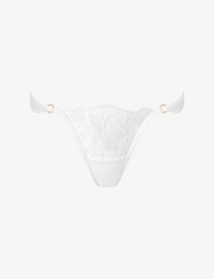 Gabriella Floral-Embroidered Thong by BLUEBELLA
