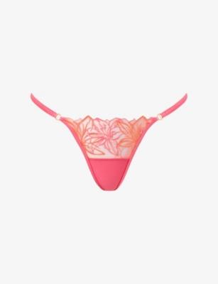 Lilly Embroidered Lace Thong by BLUEBELLA