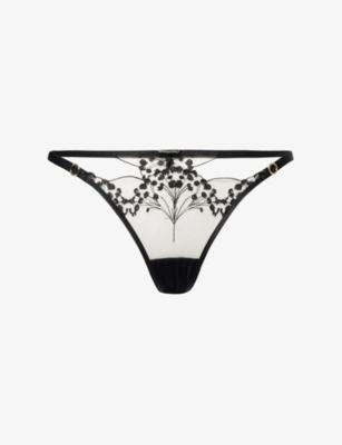 Marisa Embroidered Mesh Thong by BLUEBELLA