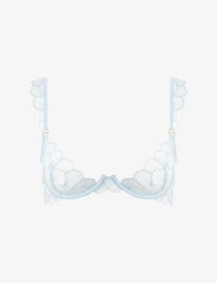 Vermont Wired Sheer Embroidered-Lace Bra by BLUEBELLA