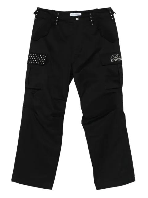 embroidered cargo trousers by BLUEMARBLE