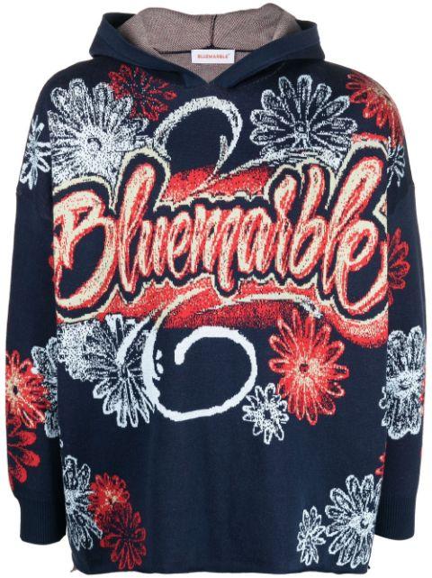 graphic-print hoodie by BLUEMARBLE