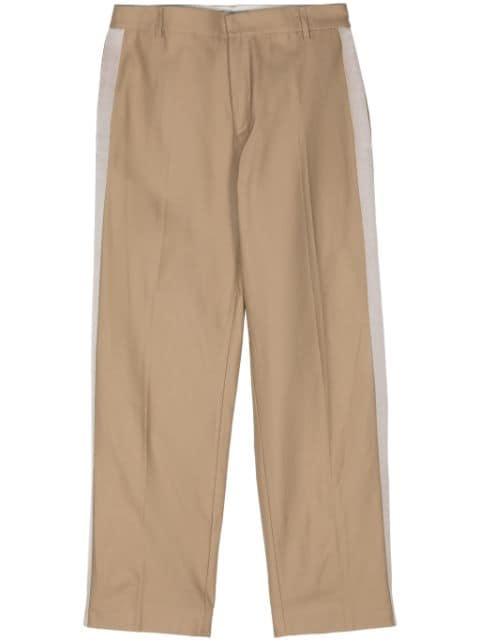 tape-detailing straight-leg trousers by BLUEMARBLE
