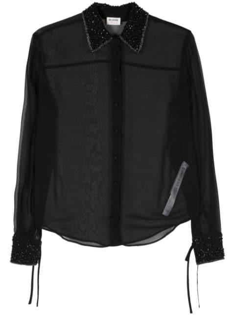 bead-detailing chiffon blouse by BLUGIRL