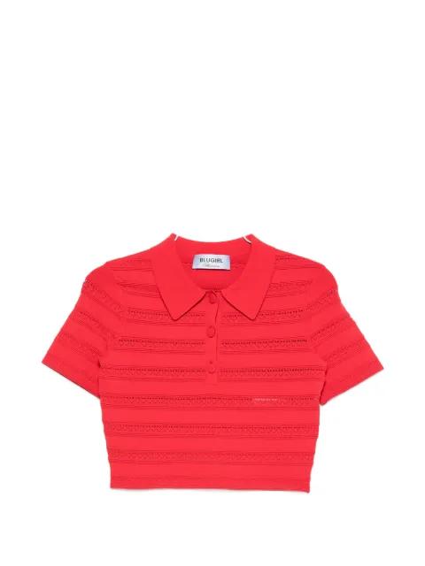crochet-detail polo top by BLUGIRL