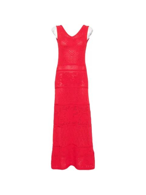 crochet-knit V-neck maxi dress by BLUGIRL