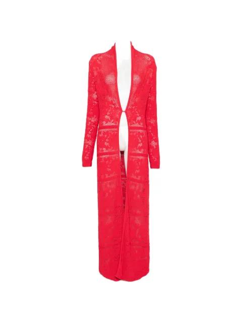crochet-knit long-line cardigan by BLUGIRL