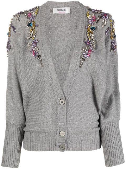 crystal-embellished knitted cardigan by BLUGIRL