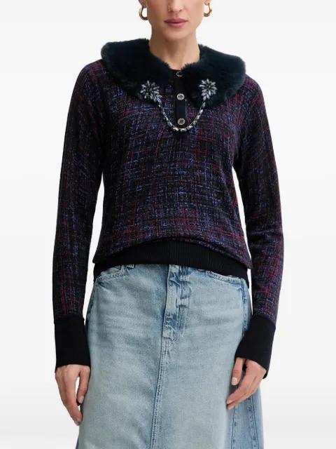 detachable-collar embellished sweater by BLUGIRL