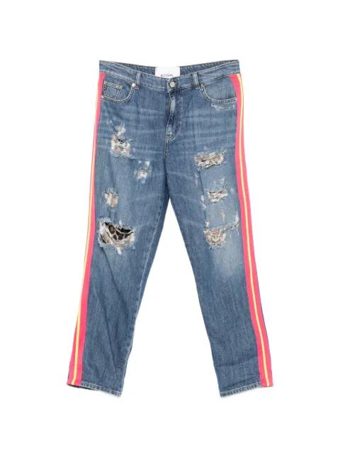 distressed striped jeans by BLUGIRL