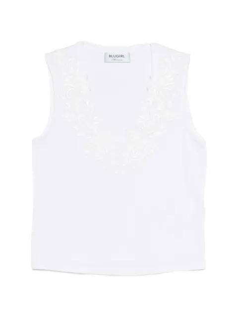 embroidered V-neck top by BLUGIRL