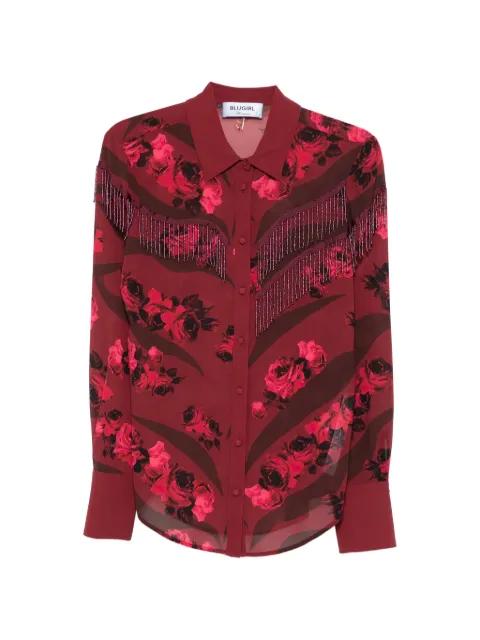 floral-print fringe shirt by BLUGIRL