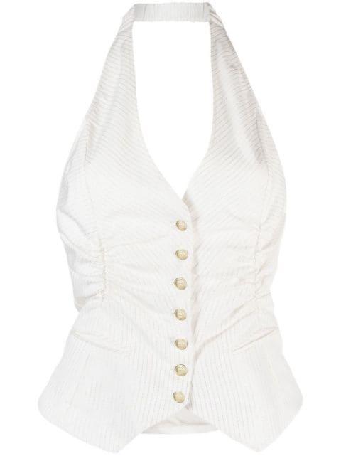 halter neck waistcoat by BLUGIRL