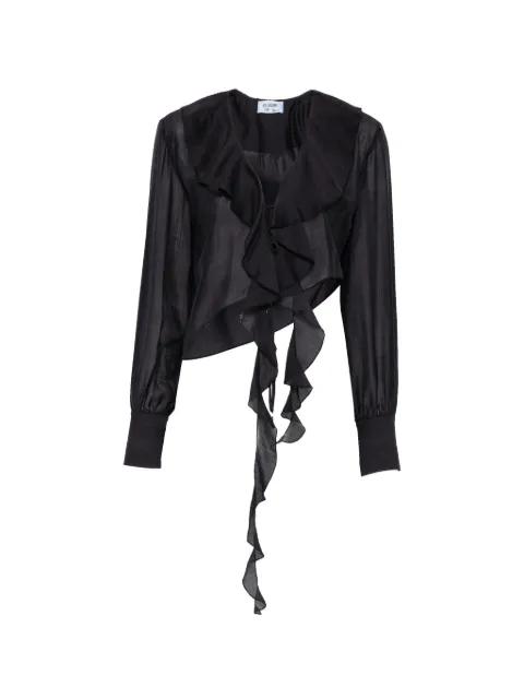 ruffled cropped blouse by BLUGIRL
