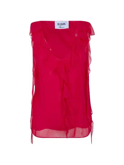 ruffled silk top by BLUGIRL