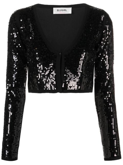 sequin-embellished cropped cardigan by BLUGIRL