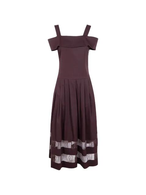 shoulder detail pleated dress by BLUGIRL