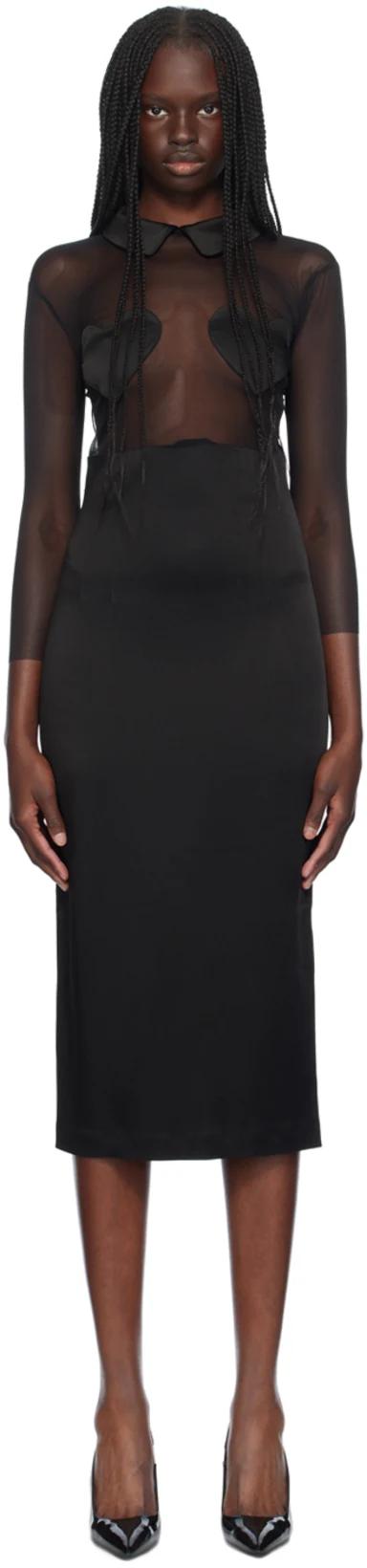 Black Heart Midi Dress by BLUMARINE